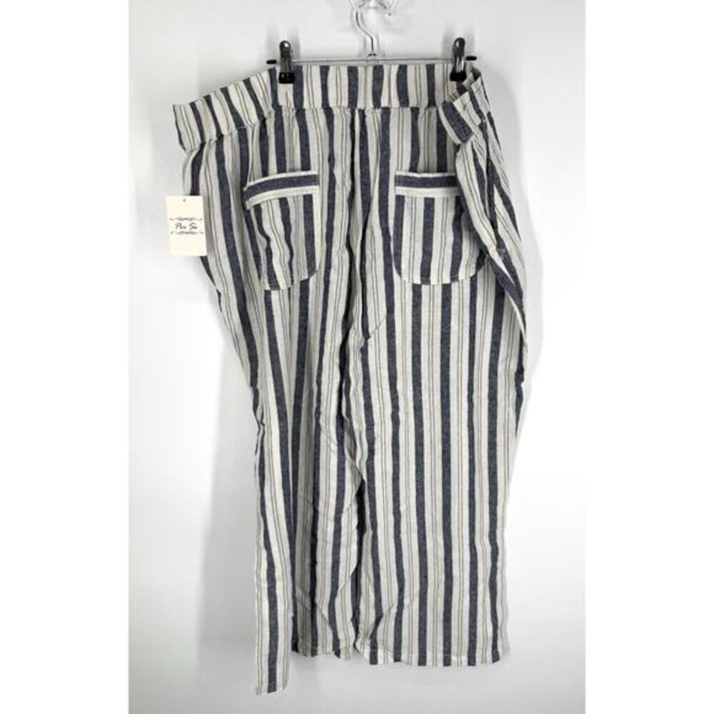 Per Se Linen Blend Pants Wmns 2X Beach Coastal Travel Resort Cruise Drawstring - Picture 3 of 9